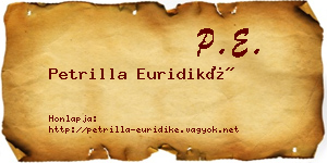Petrilla Euridiké névjegykártya